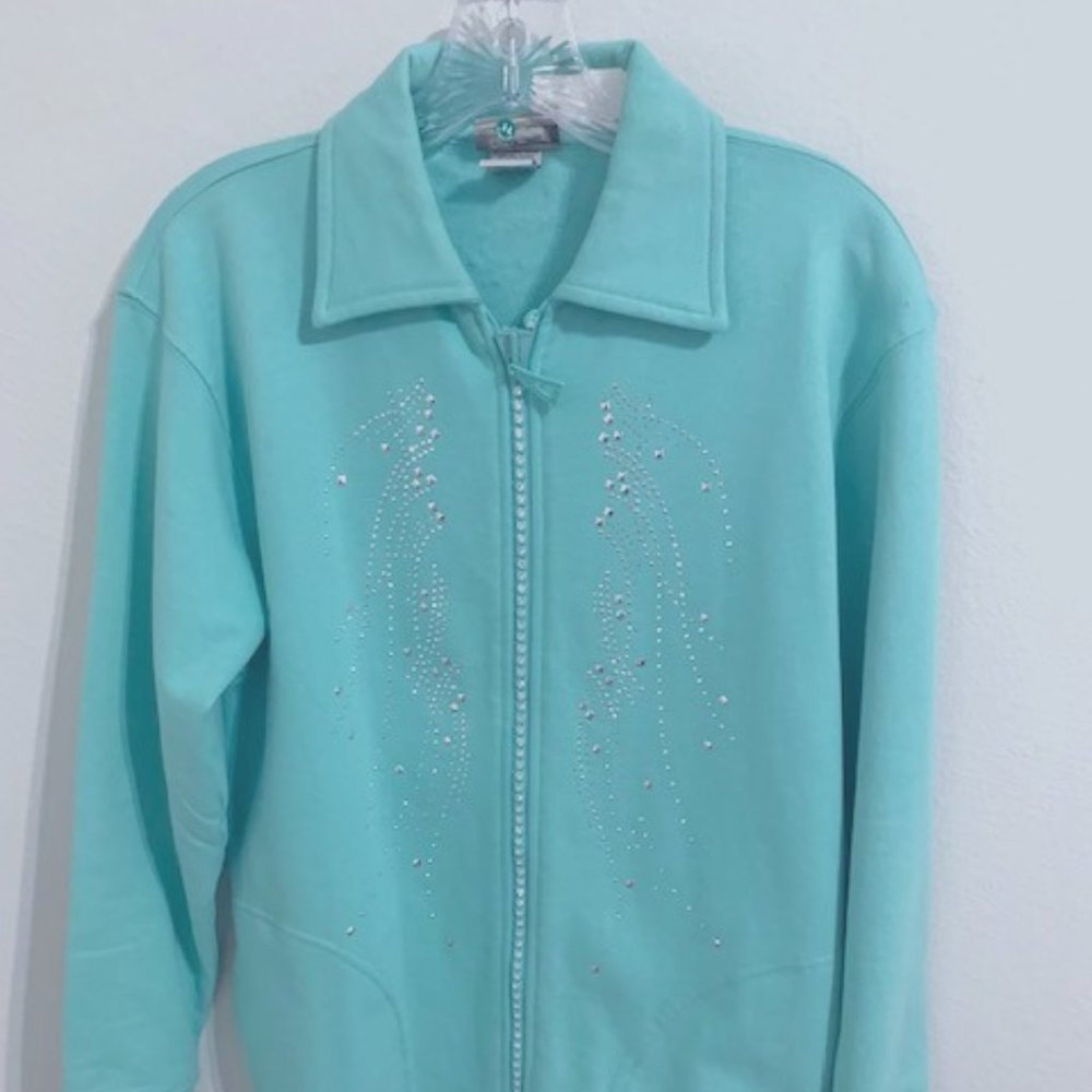 Hand Embellished Teal Jacket